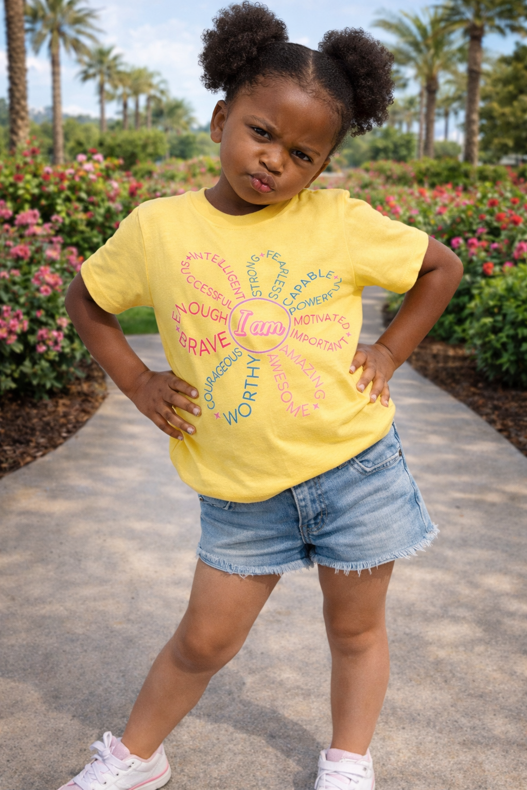 “I Am Brave, Worthy, Enough” Affirmation Graphic T-Shirt – Inspirational Tee for Girls